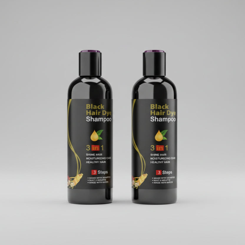 Unisex Instant Black Herbal Hair Dye Shampoo for Grey Hair Coverage Shampoo 3 in 1(100ml) Pack Of 2 - Zaporia Store