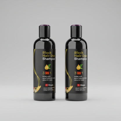 Unisex Instant Black Herbal Hair Dye Shampoo for Grey Hair Coverage Shampoo 3 in 1(100ml) Pack Of 2 - Zaporia Store
