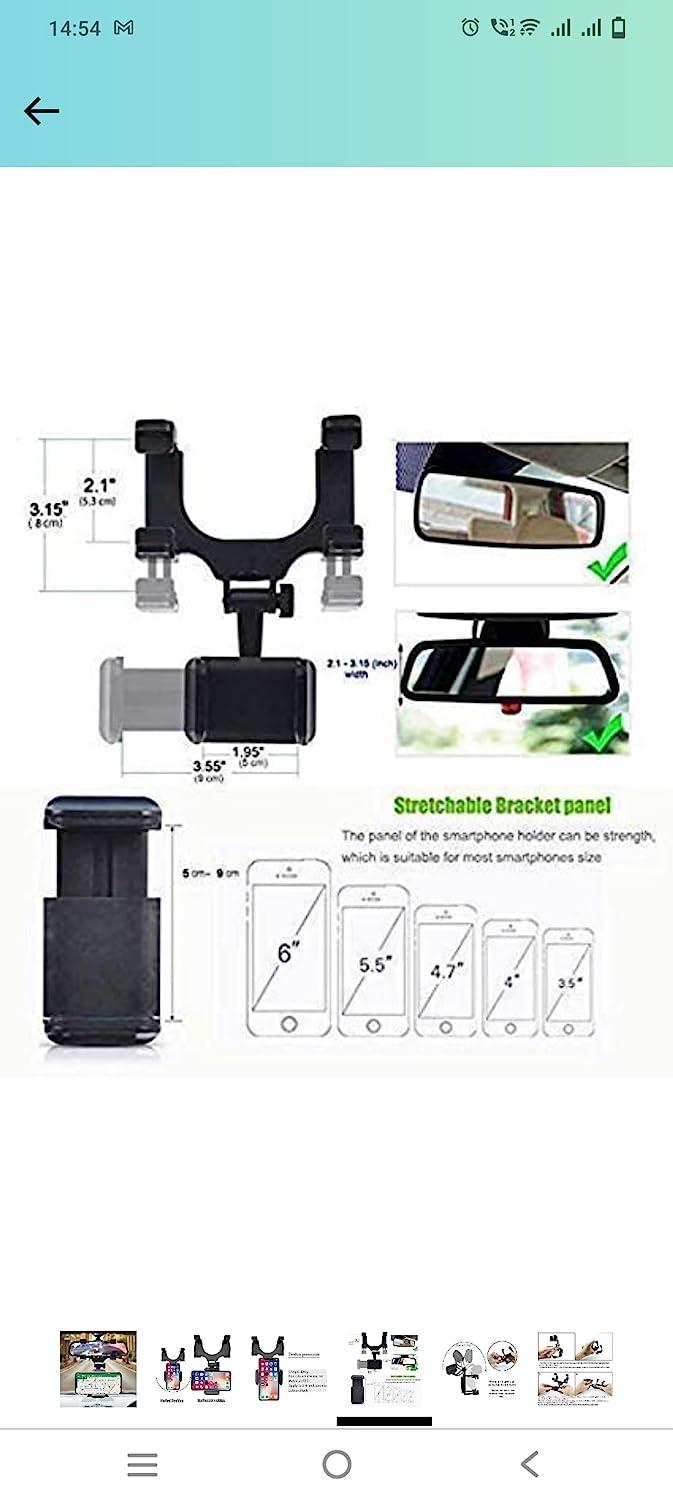 Rearview Mirror Phone Holder for Car - Zaporia Store