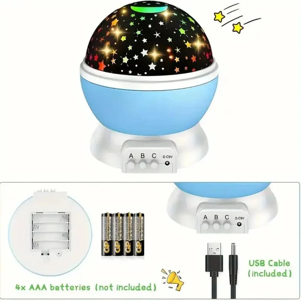 Star Master Rotating Night Light – LED Starry Sky & Moon Projector for Kids' Bedrooms - Zaporia Store